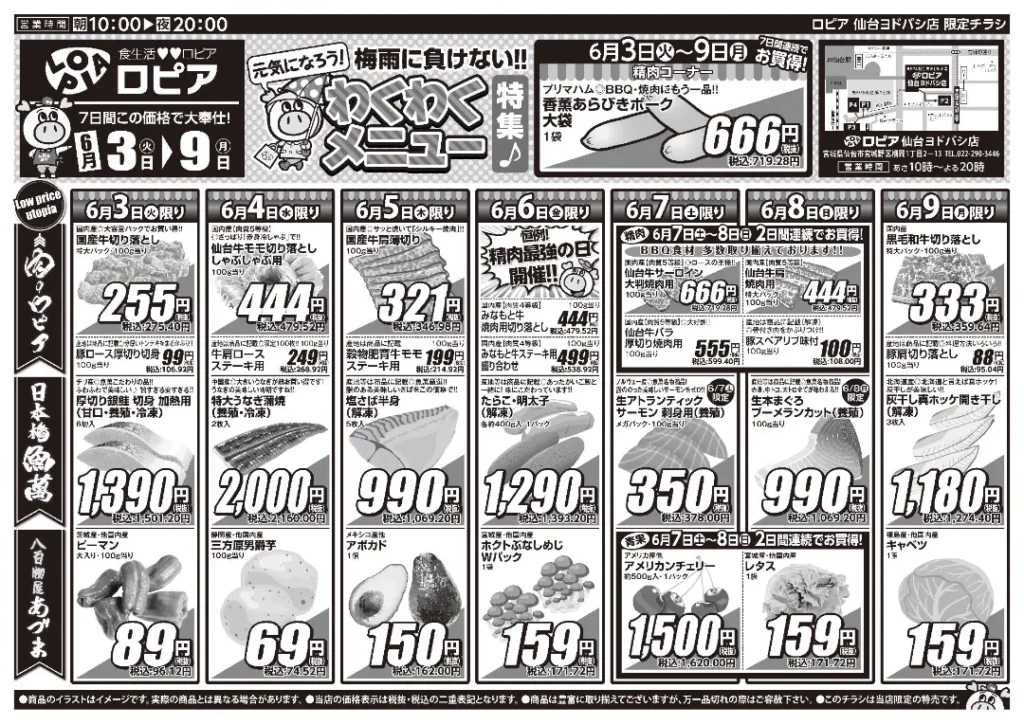 ロピア仙台ヨドバシ店のチラシ6/3-6/9