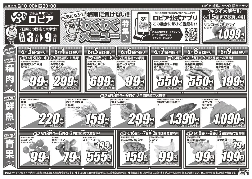 ロピア姫路ムサシ店のチラシ6/3-6/9