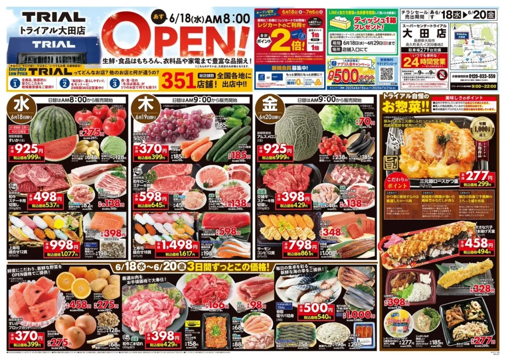 トライアル大田店のチラシ6/18-6/20