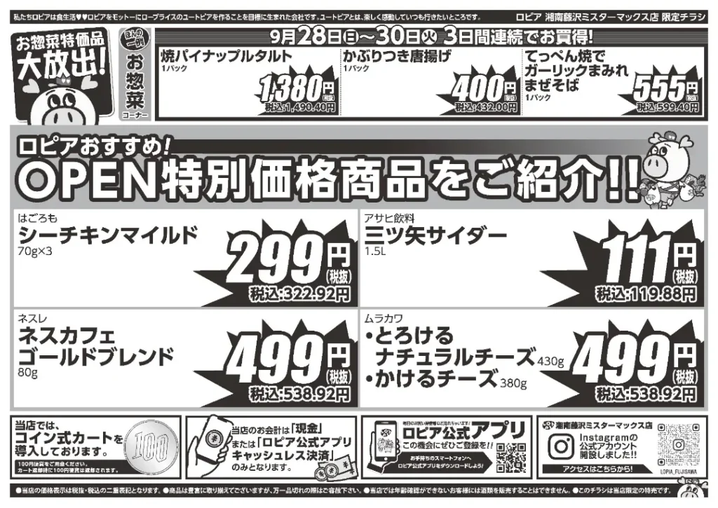ロピア湘南藤沢ミスターマックス店のチラシ