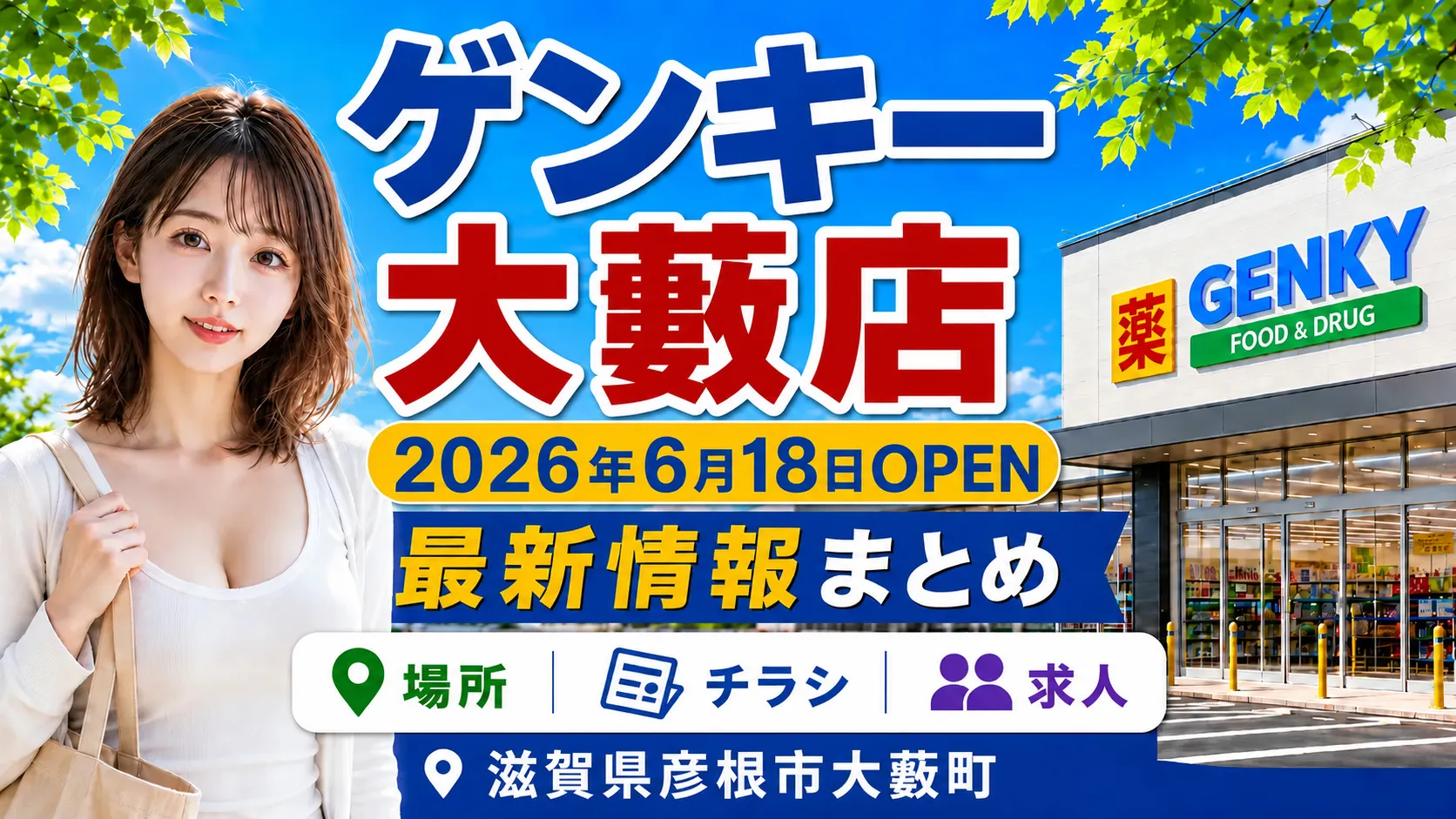 ゲンキー大藪店の2026年6月18日オープン情報を案内するアイキャッチ画像