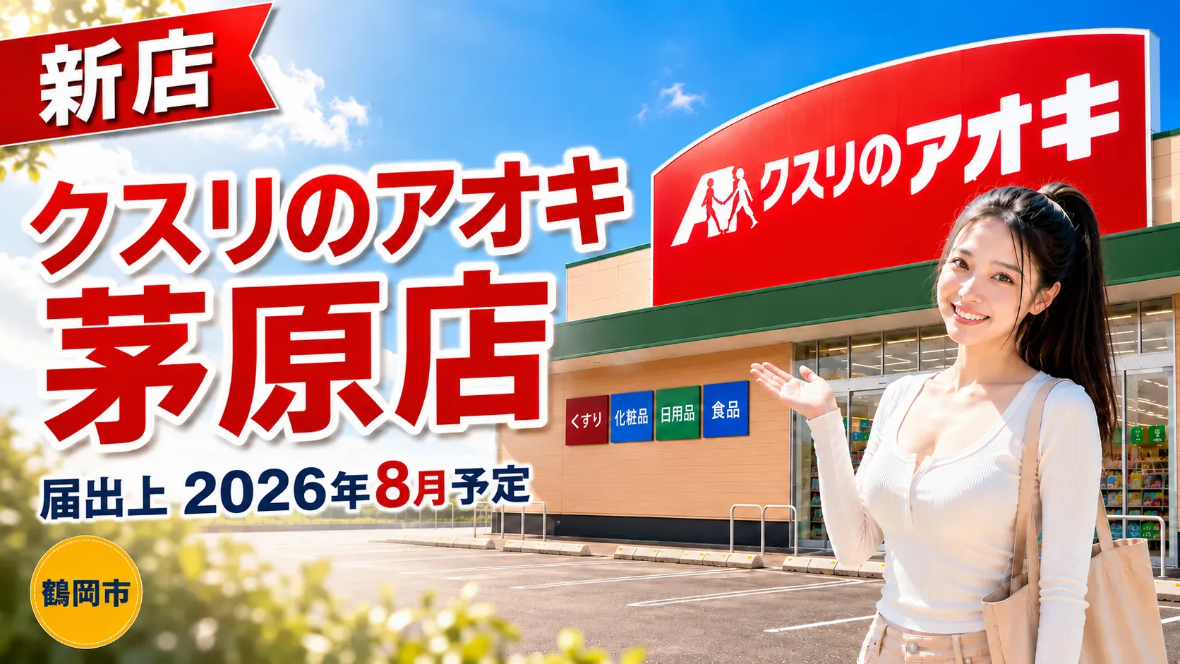 クスリのアオキ茅原店が鶴岡市に届出上2026年8月新設予定と伝えるアイキャッチ画像