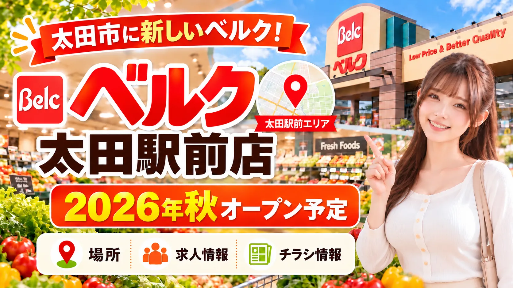 ベルク太田駅前店 2026年秋オープン予定のアイキャッチ画像