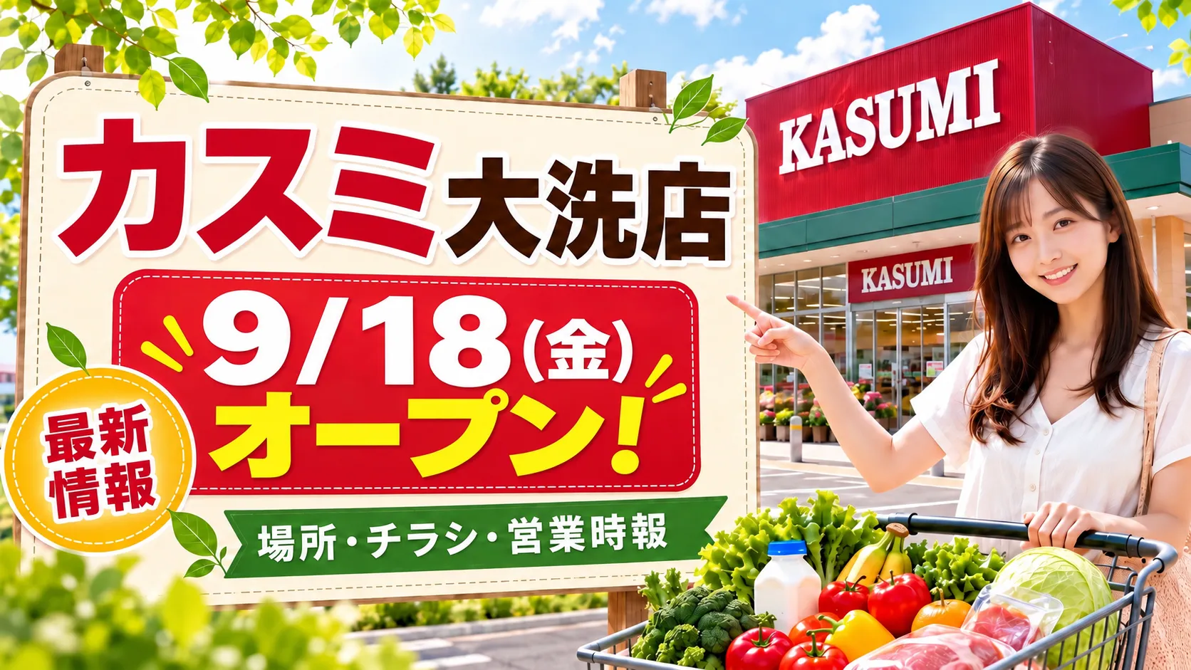 カスミ大洗店 2026年9月18日オープン・チラシ・営業時間情報