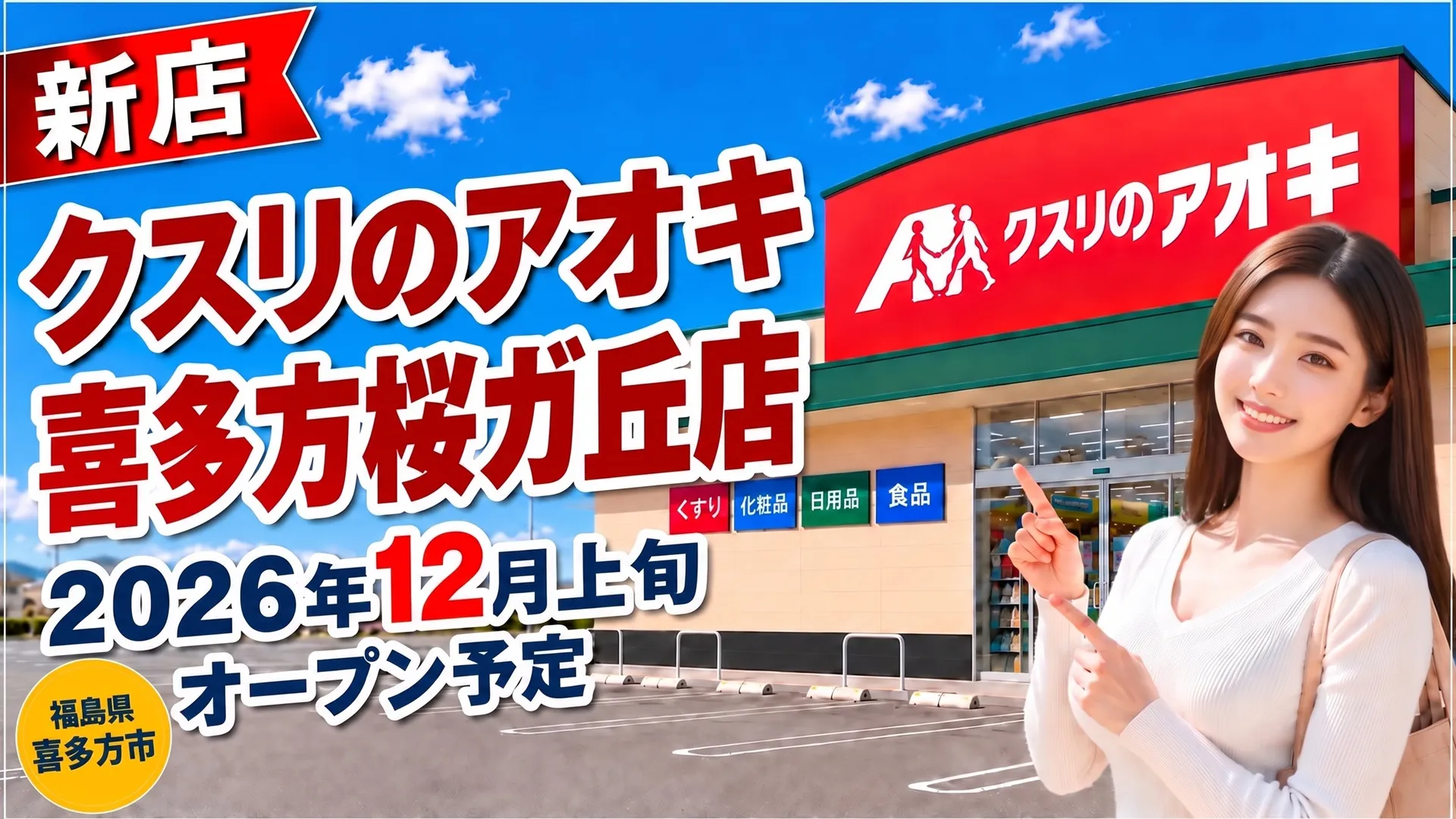 クスリのアオキ喜多方桜ガ丘店 2026年12月上旬オープン予定